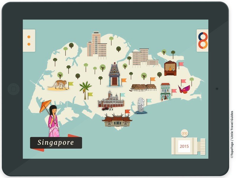 L'app TopoTogo, un guide de voyage dédié à Singapour. ©TopoTogo / Little Travel Guides