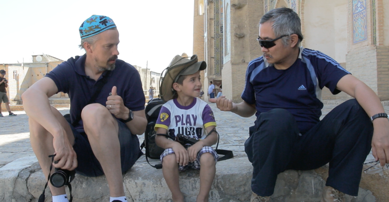 Philip Iau et Mickael Hartman à Samarcande, en Ouzbékistan.